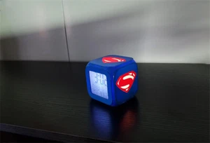 The Superman Digital USB LED Night Light Alarm Clock Bedroom Decorate Lamps Gift - Picture 1 of 11