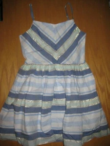 NWT Gymboree Batik Butterfly size 5 Blue Striped Chevron Dress - Bild 1 von 1