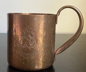 ANTIQUE HEAVY COPPER MOSCOW MULE DRINK CUP MUG MARKED COCK 'N BULL PRODUCT RARE - Picture 1 of 8