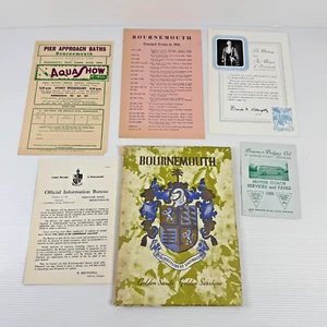 Bournemouth Golden Sands 1956 Vintage Tourism Guide Brochure & Ephemera Print AD - Picture 1 of 22