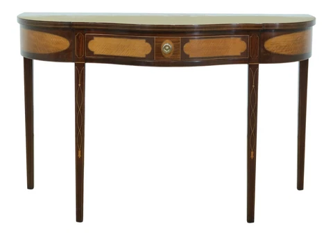 32464EC: KINDEL Winterthur Collection Inlaid Mahogany Console Table Cover