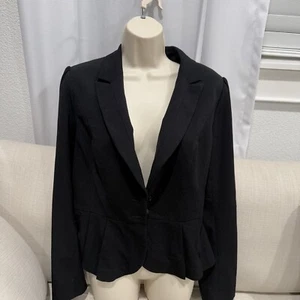 WHITE HOUSE BLACK MARKET WOMEN'S 2 BUTTON BLAZER JACKET BLACK Size 8 - Picture 1 of 8
