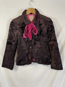 Nanette Lepore Brown Feminine Blazer Sz 4 Flower Diamond Buttons Pockets - Picture 1 of 16