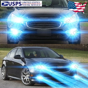 For Chevy Cruze 2011-2015 - 8000K LED Headlight High Low + Fog Light 4x Bulbs GL - Picture 1 of 12