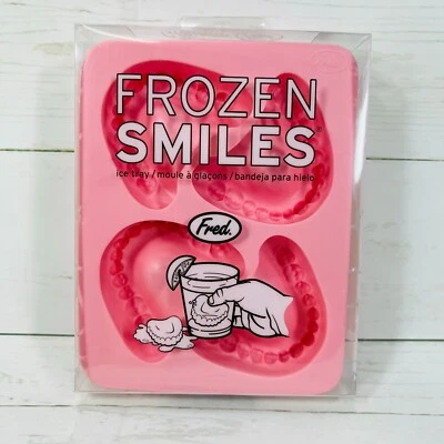 Fred Frozen Smiles Silicone Ice Tray Novelty Party Denture Shaped Ice Cubes - Image 1 of 2
