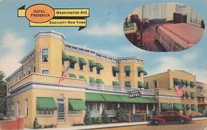 ENDICOTT NEW YORK HOTEL FREDERICK LEINEN POSTKARTE - Bild 1 von 2