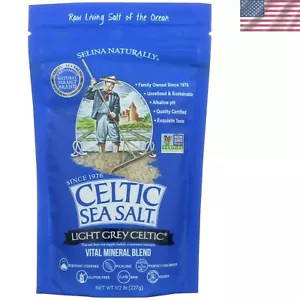 Sal marina celta gris claro, bolsa resellable, sin aditivos, sin gluten, 8 OZ - Imagen 1 de 4
