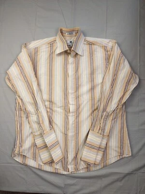 Camisa Italo Mondo Para Hombre Reg 17 34/35 Camisa Multicolor Rayas Abotonada  Foto 1 de 4