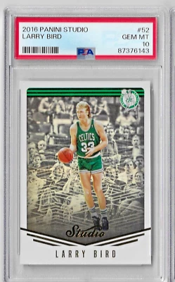 2016 Panini Studio Larry Bird PSA 10 - Image 1 of 2