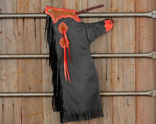 Western Leather Top Grain Bull Riding Rodeo Chinks with Matching ...