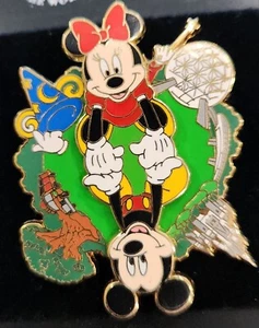 Disney Trading Pin 00001 Mickey Minnie 4 parks Epcot Space Mountain Spinner - Picture 1 of 6