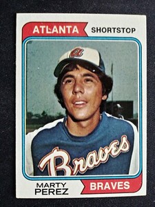 1974 Topps Baseball Card # 374 Marty Perez - Atlanta Braves