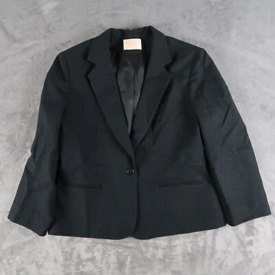 Vintage 70s Pendleton Wool Black Jacket Blazer Womens Size Large L - Image 1 of 4