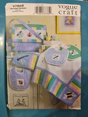 Vogue Craft Pattern V7868 Quilt Diaper Bag Bibs 2004 Teresa Layman Design - Image 1 of 2