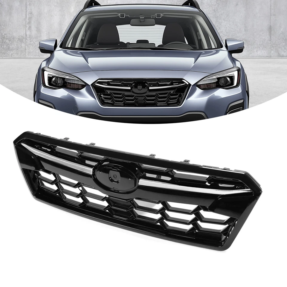 Conjunto de parrilla superior delantera negra para Subaru Crosstrek 2018 2019 2020 91123FL170 Foto 1 de 4
