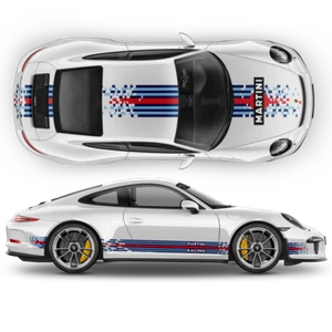 Martini Racing stripes set Pixelate style, for Carrera 1999 - 2021 - Picture 1 of 14