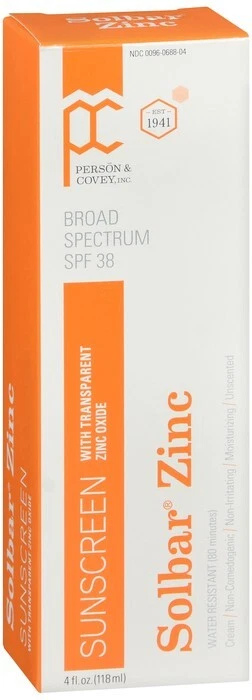 Crema de protección solar de zinc Solbar FPS 38 tubo 4 oz Foto 1 de 1