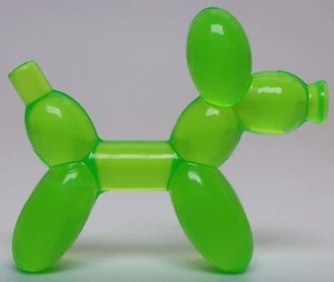 Lego Trans Bright Green Minifig Utensil Balloon Dog Animal Poodle - Picture 1 of 1