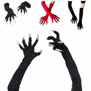 Halloween Props Paw Gloves Cosplay Party Costume Long Fingernail Clown Claws US - Picture 1 of 22