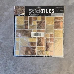 Roommates Stick Tiles Neutral 4 Pk Backsplash 10.5x10.5 Peel & Stick 3.04 Sq ft. - Picture 1 of 11