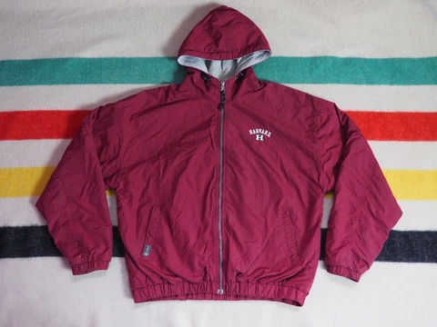 Y2k 2000s Gear Sports HARVARD University Nylon Lined Jacket Coat M Medium Cover