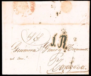 Zaragoza - Prefilatelia - Carta fechada en Épila a Zaragoza + porteo "1R" - Imagen 1 de 1