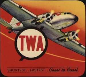 U.S., 1937. TWA, Trans World Airlines Label A - Picture 1 of 1