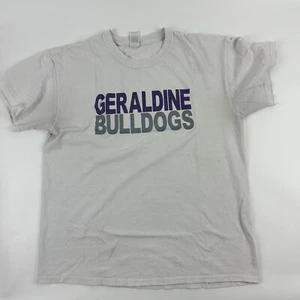 Gildan Heavy Cotton Tshirt Mens Large White Geraldine Bulldogs - Picture 1 of 11