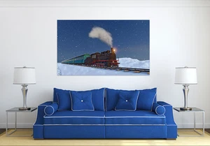 3D Nacht Zug Rauch Schnee 368 Fototapeten Wandbild BildTapete AJSTORE DE Lemon - Picture 1 of 5