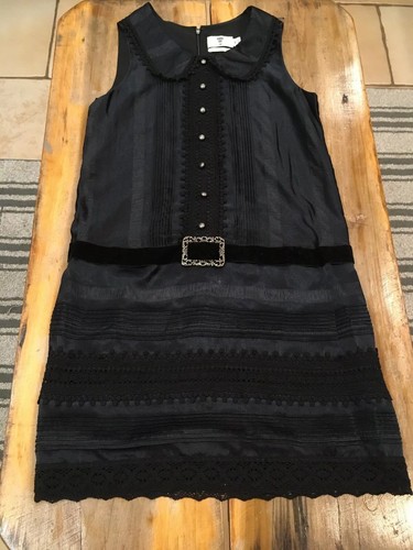 Anna Sui for Target Gothic Satin Dress Peter Pan Collar Flapper Size Small NWT
