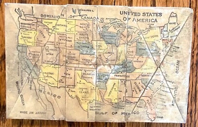Unusual & Rare Vintage Puzzle Map Eraser, Complete, BestMaid, Box, 1930s - Image 1 of 4