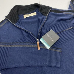 Obermeyer Sweater Men's size small Vince 1/4 zip ski wool Vince Premium ribbed - Picture 1 of 13