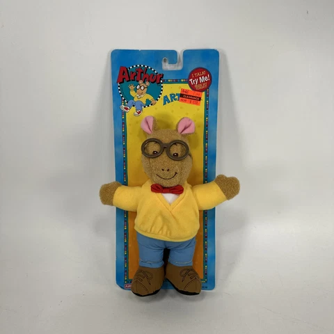 Vintage 1995 Talking Arthur Plush On Original Card  Never Removed - Dead Battery Cover