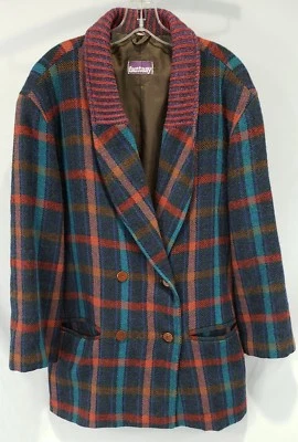 Abrigo Mujer Guisante Fantasía Grande Doble Pecho Bolsillos Multicolores Usado Foto 1 de 4