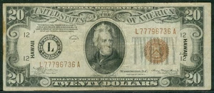 $20.00 FRN - San Francisco - HAWAII, 1934A, fr. #2305, en muy buen estado - Imagen 1 de 1