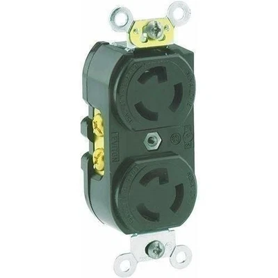 Leviton 4750 NEMA L7-15R Duplex Locking Receptacle, 277V, 15A, 2P, 3W, 1PH - Image 1 of 4