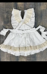 Wildling Girls Size 5 White Naomi Pinafore Top Only - Picture 1 of 6