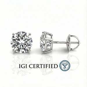 14K Gold Lab Grown Diamant Ohrstecker IGI zertifiziert 0,50 Ct-6,00 Ct D/F VS1 - Bild 1 von 14