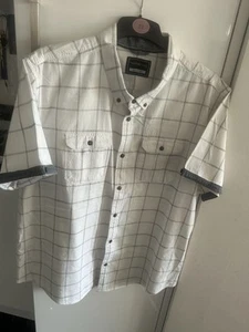 Mens Short Sleeve Shirt From Red Herring Size 2xL Cream And Brown Large Check - Picture 1 of 4