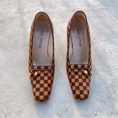 Louis Vuitton | Authentic Vintage Damier Ponyhair Leather Pumps Gold LV (36.5) - Image 1 of 4