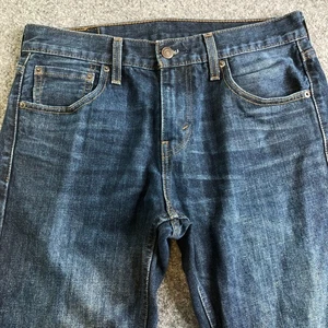 Levis 527 Jeans Mens 30x34 Blue Low Slim Boot Cut Faded Dark Wash Denim Logo - Picture 1 of 14