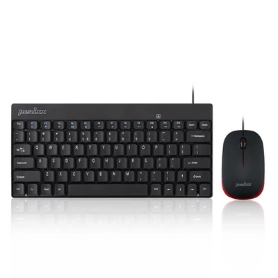 PERIDUO-212 Wired Mini Keyboard and Mouse Set, USB Connection, Black, US Engl... - Image 1 of 4