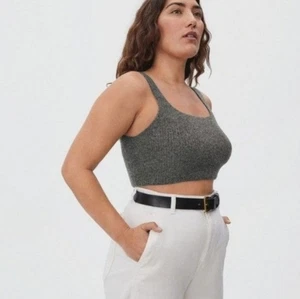 Everlane Crop Wool Blend Sweater Tank Top Size Small New Gray Soft Layering - Picture 1 of 8