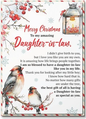 BLINKWISHES Christmas Card for Daughter In Law, Merry Greeting DAUGHTER IN LAW