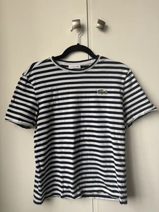 Women’s Lacoste Stripe Top Size 10 Loose Fit - Picture 1 of 4