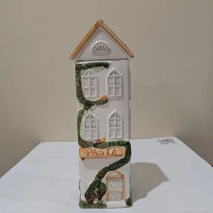 Charming Ceramic Shape House, Pasta Container/Art Decor. 12" - Picture 1 of 8