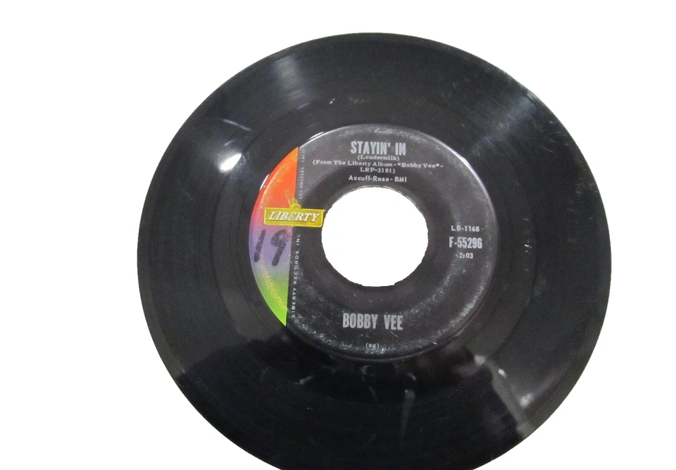 45 RECORD  - BOBBY VEE - STAYIN IN - Image 1 of 1