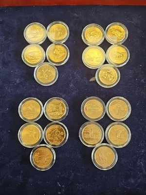 Gold Plated State Quarters From 2005 To 2008 Total Of 20 Coins In Plastic Holder - Image 1 of 4