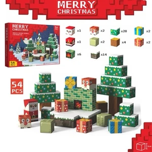 54pcs Christmas Edition Magnetic Tiles | Montessori STEM Gift for Boys & Girls - Picture 1 of 7