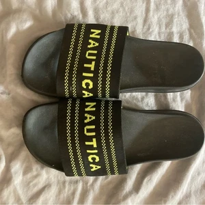 Nautica schwarze Pantoletten mit gelben Details Herren 7,5 - Bild 1 von 2